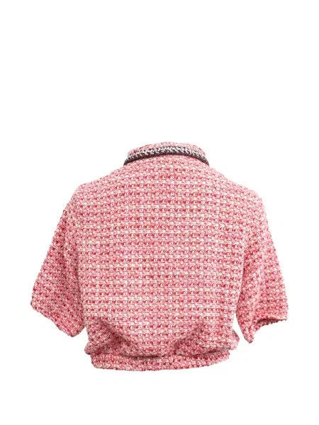 Top Maje din tweed roșu