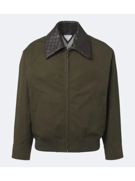 Geacă Bottega Veneta din țesătură twill verde