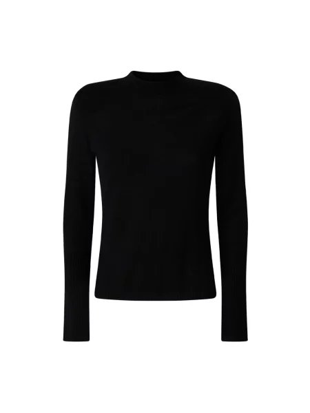 Lniany sweter z golfem Pinko czarny