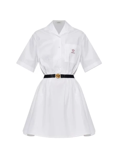 Cu centură rochie mini Versace alb