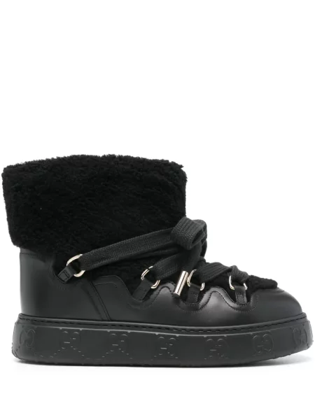 Cizme scurte Gucci din piele de oaie negru