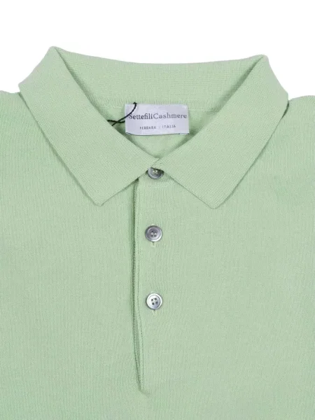 Tricou polo Settefili Cashmere din cașmir verde