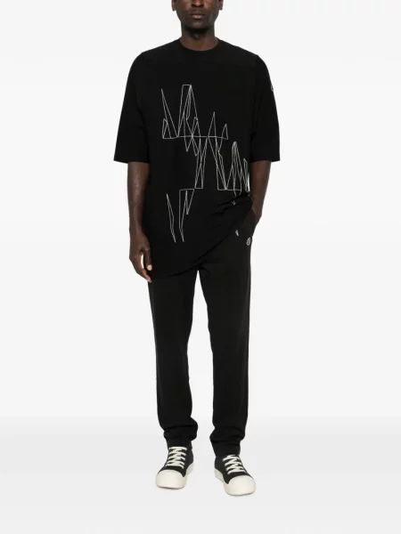 Hlače Moncler + Rick Owens s vezom crna