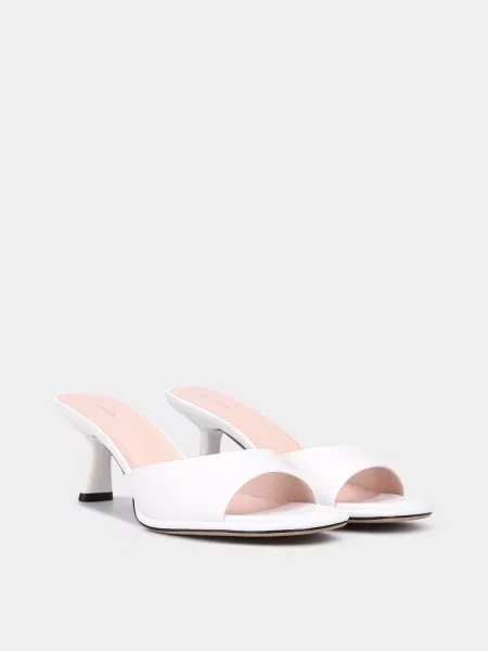 Кожаные мюли Braska белые