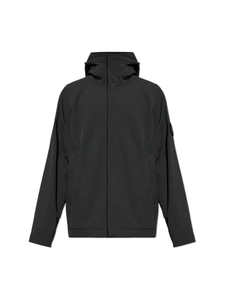 Kurtka Stone Island z kapturem z kamieniami czarna