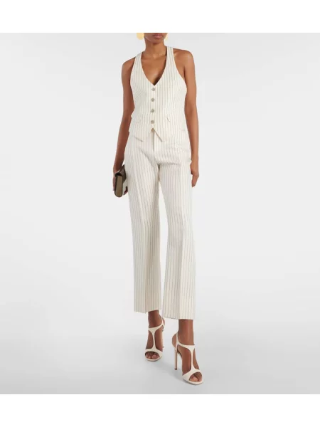 Pantaloni Tom Ford de lână cu dungi alb