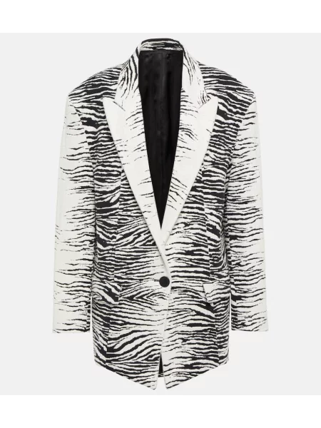 Sacou The Attico din jacard alb