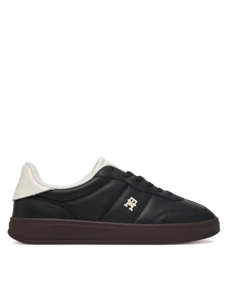 Tommy Hilfiger Kožne tenisice TH HERITAGE SNEAKER SHINY crna