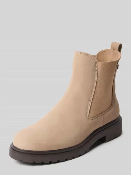 Tommy Hilfiger sztyblety nubukowe TH NUBUCK CLEATED CHELSEA na platformie beżowy