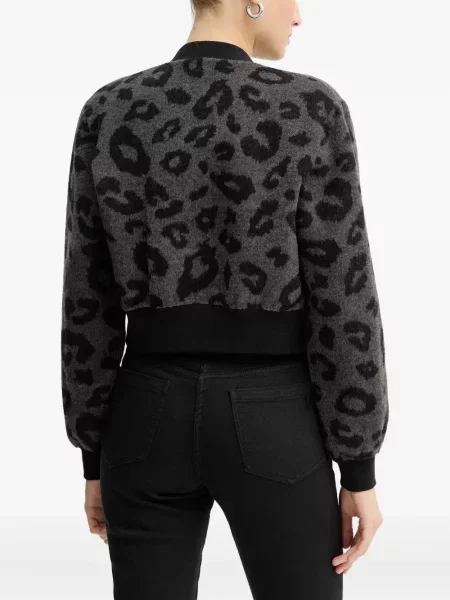 Geacă Silvian Heach cu imagine cu model leopard gri