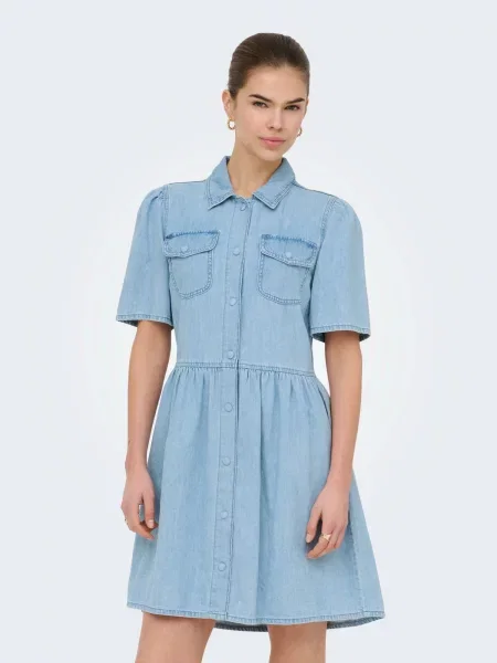 ONLY Rochie tip bluză ONLEVELINE deschis albastru