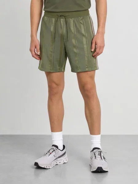 Lululemon Tréninkové Šortky Stripe tmavě zelená černá bílá