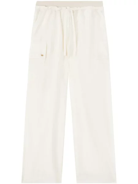 Pantaloni Palm Angels din satin alb