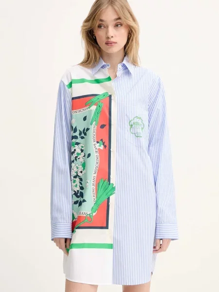 Moschino Jeans sukienka mini oversize niebieski