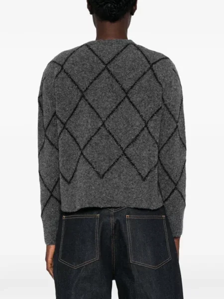 Pulover Pennyblack cu paiete cu model argyle gri