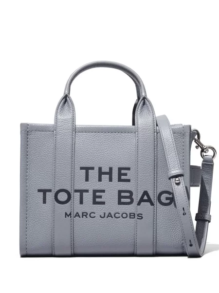 Geanta de piele Marc Jacobs din piele argintiu
