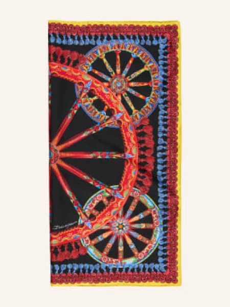 Dolce & Gabbana Hedvábný Šátek / červená / modrá černá