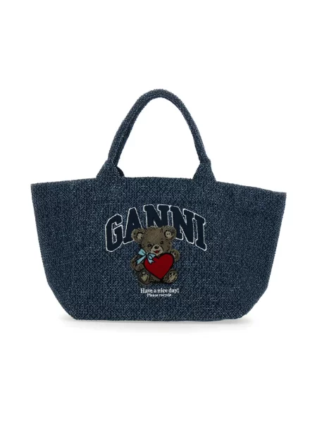 Shopperka Ganni niebieska