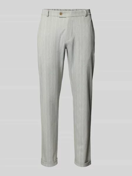 Spodnie materiałowe o kroju tapered fit z aplikacją model ‘Clow’ Cg - Club Of Gents