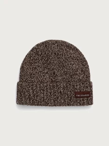 Trussardi căciulă de bărbați din lână maro