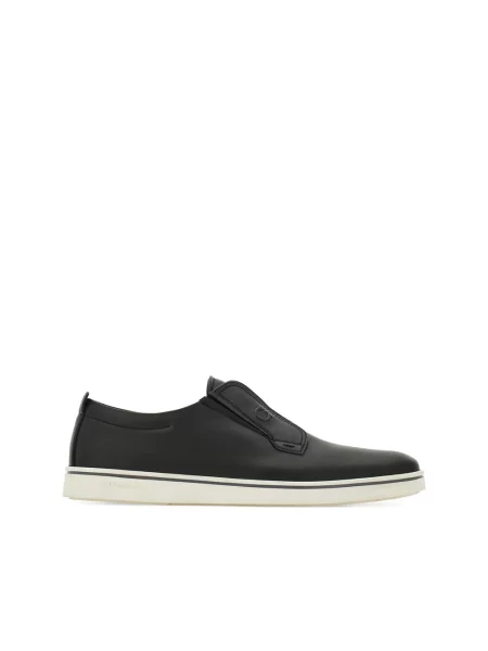 Sneakersy Ferragamo skórzane wsuwane czarne