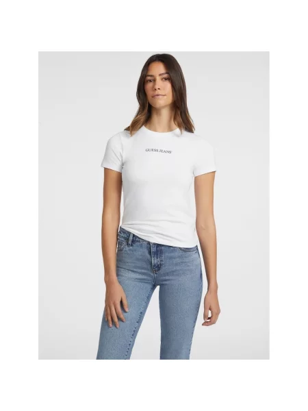GUESS JEANS Tricou negru alb