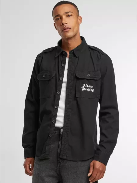 Košile Mister Tee s dlouhými rukávy černá