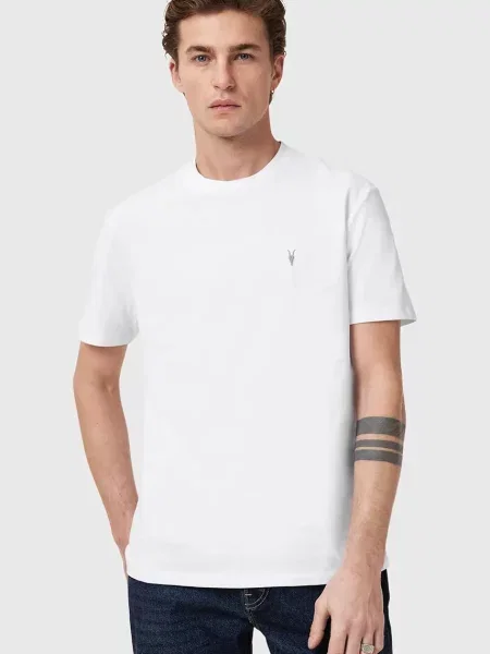 AllSaints tricou din DEXTER uni alb