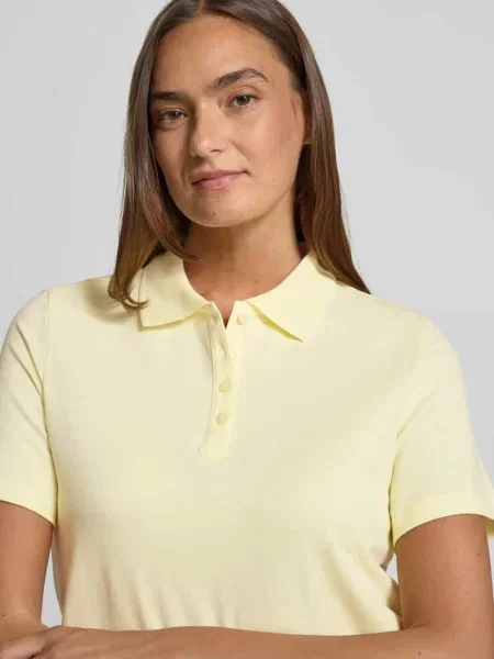 Koszulka polo o kroju regular fit z mieszanki bawełny S.oliver Red Label żółta