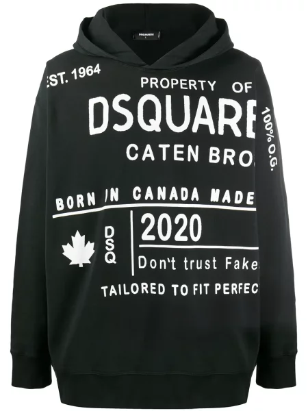 Hanorac cu glugă Dsquared2 cu glugă negru