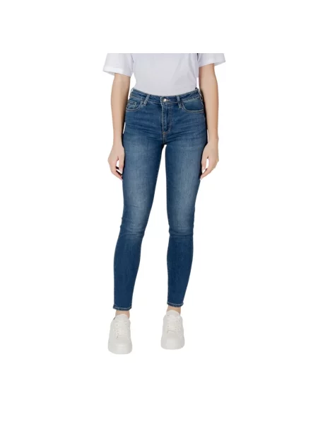 Jeansy o kroju slim fit z 5 Armani Exchange niebieskie