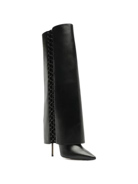 Botine Alexandre Birman cu șireturi din piele negru