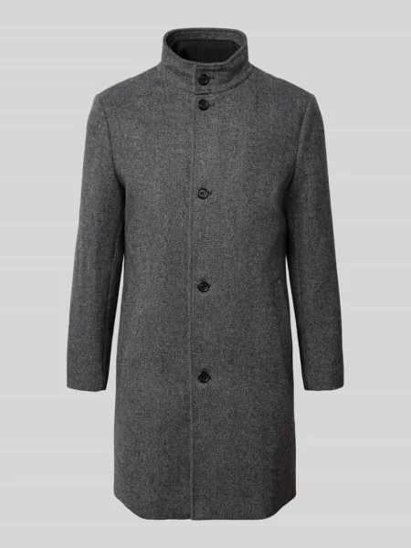 Płaszcz wełniany o kroju regular fit ze wstawką pikowaną model ‘Rainar’ Selected Homme