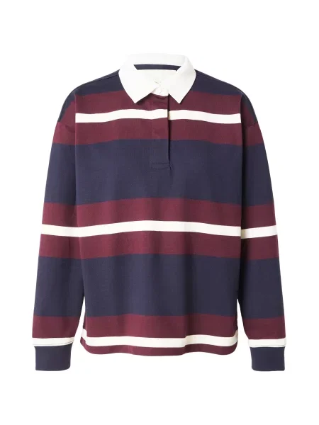 GANT Tricou bleumarin / roșu bordeaux alb