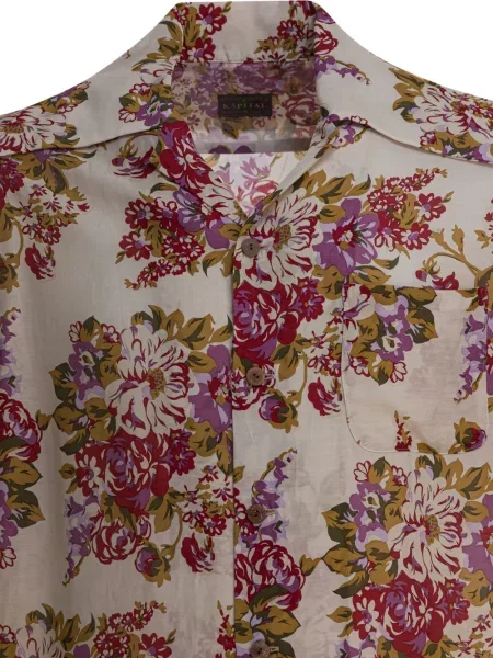 Cămașă Kapital cu model floral cu imagine roșu