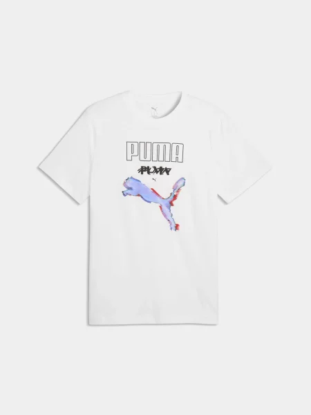Футболка PUMA Graphics Cyber Tee комбінований верх білий