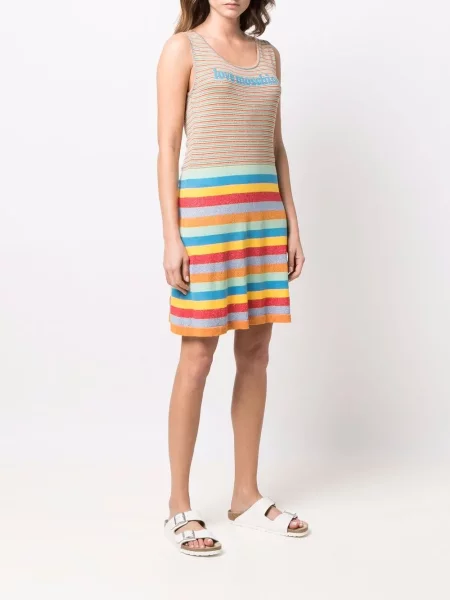 Rochie mini Love Moschino cu dungi galben