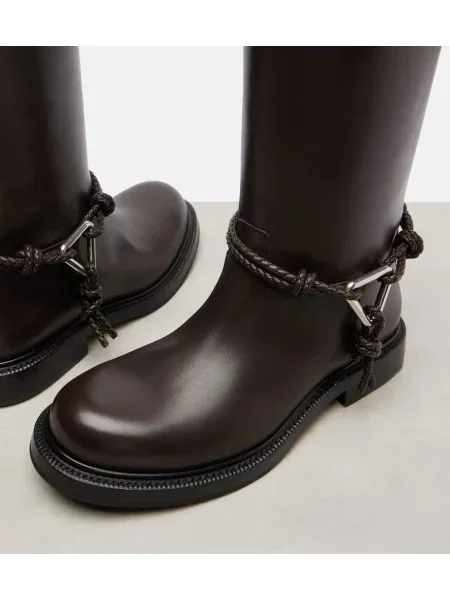 Cizme Bottega Veneta din piele maro