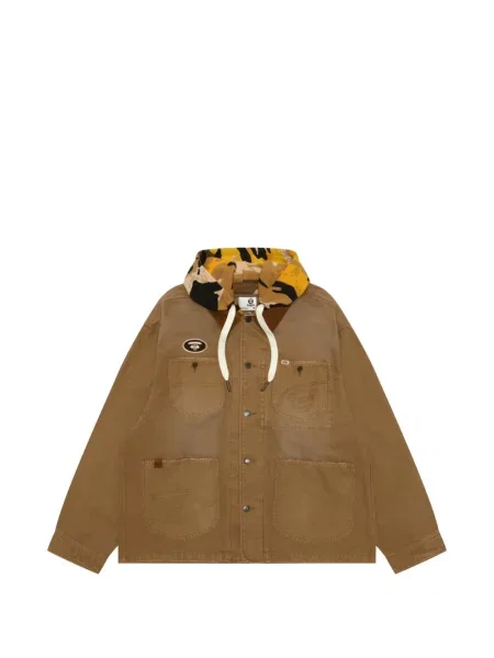 Gulerat geacă Aape By A Bathing Ape de catifea cord cu imagine maro