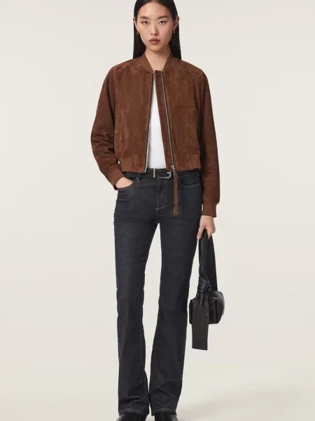 AllSaints jeansy bootcut HALDAN granatowe