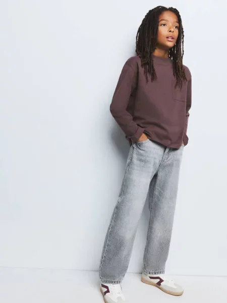 Koszulka z bawełny loose fit winny Dzieci lata MANGO KIDS