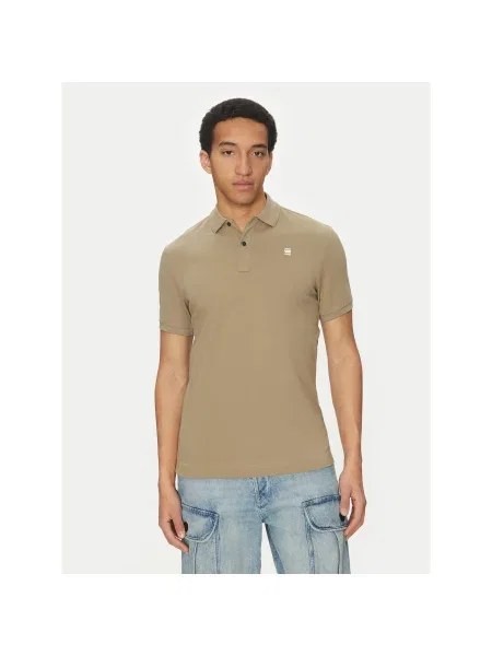 G-Star Raw Polo majica Dunda Slim Fit khaki