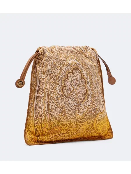 Geantă plic Etro cu model paisley bej