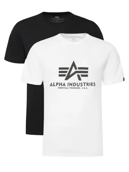 Alpha Industries Set de tricouri﻿ Basic alb