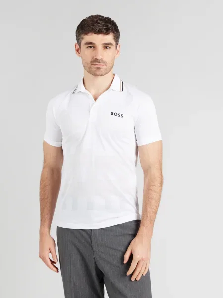 BOSS Tricou Patteo bej / negru alb
