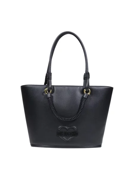 Lniana torebka Love Moschino czarna