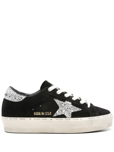 Sneakerși Golden Goose Hi Star din piele de căprioară negru