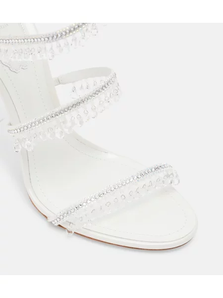 Sandale Rene Caovilla din satin alb