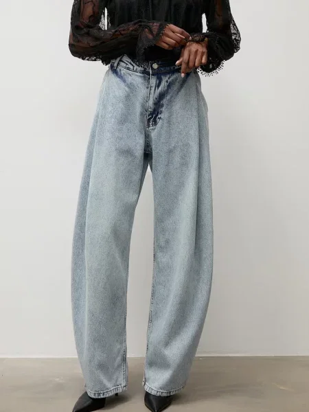Answear.LAB rifle wide leg dámske modrá