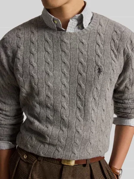 Sweter Polo Ralph Lauren z kaszmiru szary